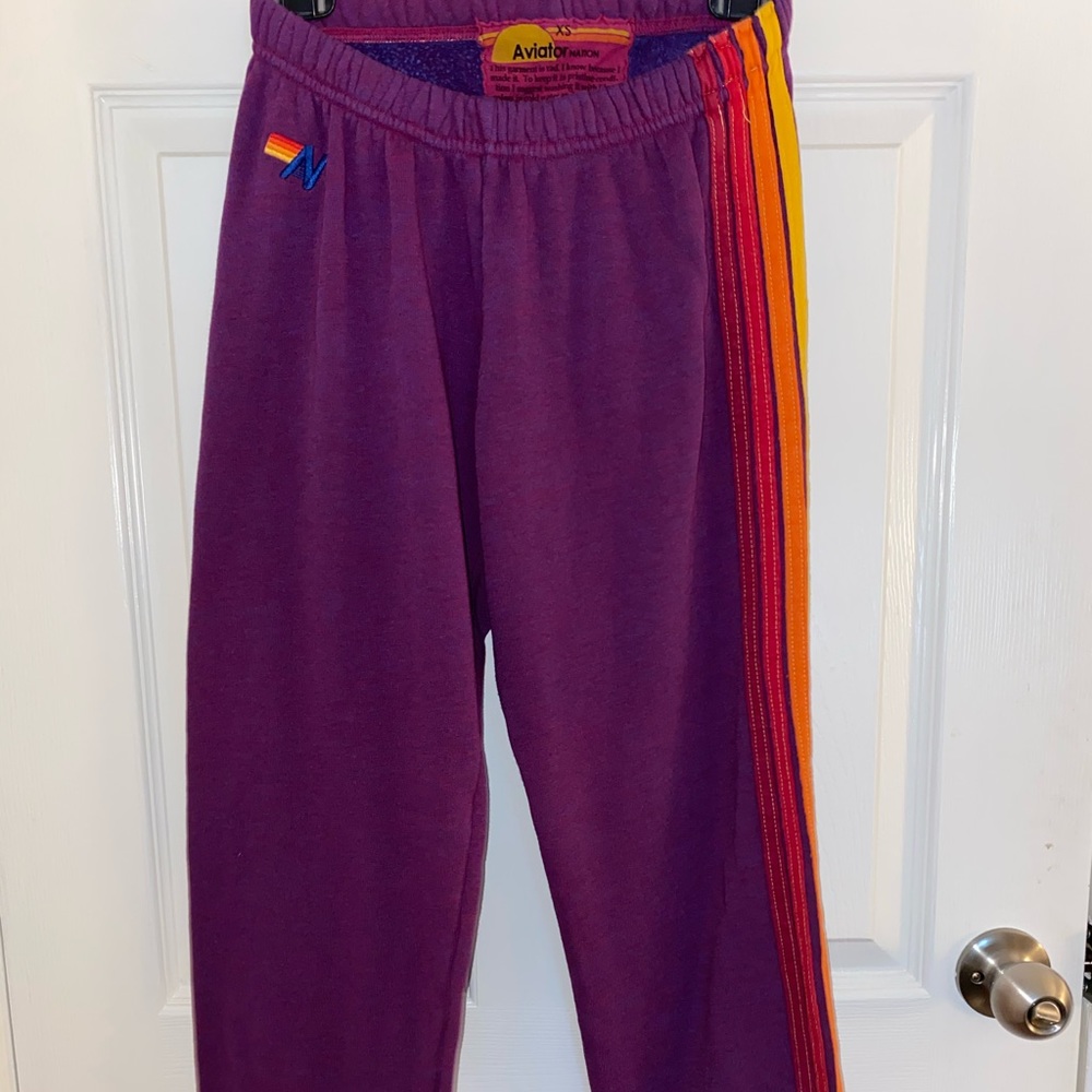 Purple Aviator Nation Sweatpants (used once)